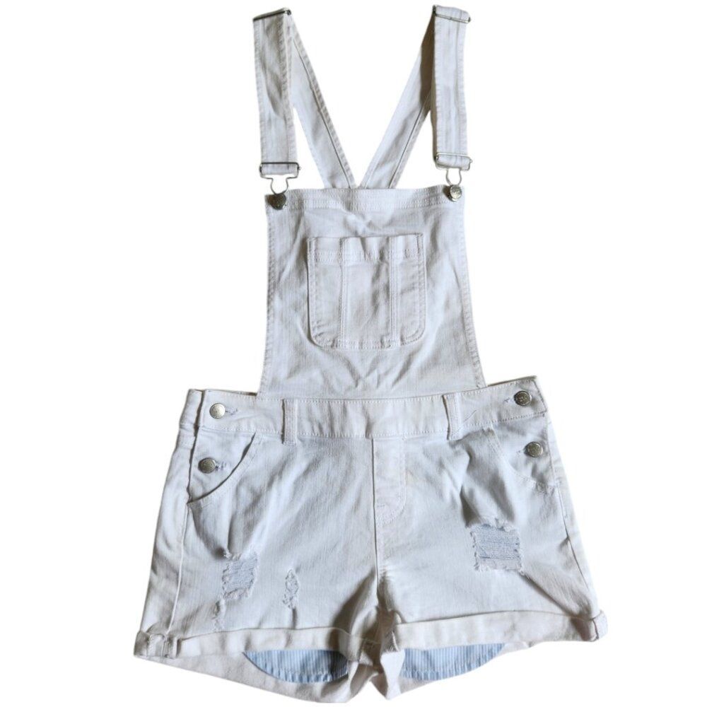 Wax Jean white denim shorts overalls size S